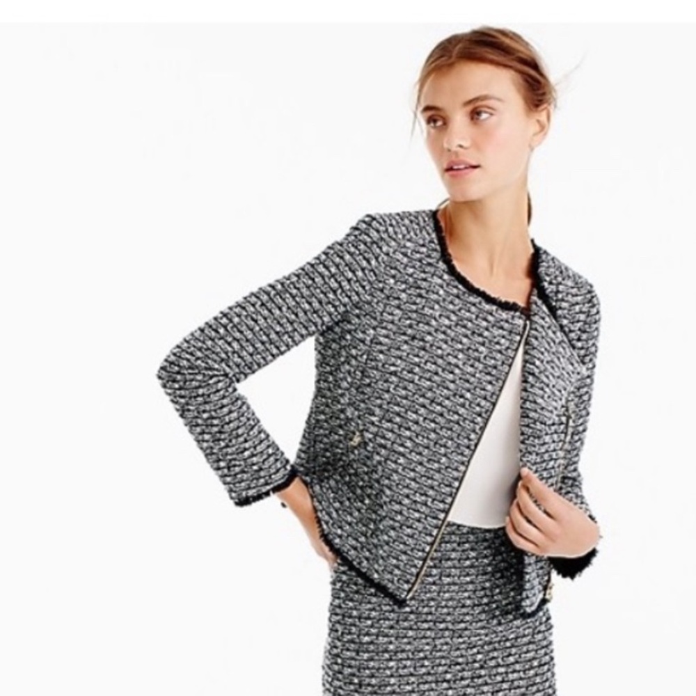 J.Crew Jacket in‎ Fringy Tweed 6 A15